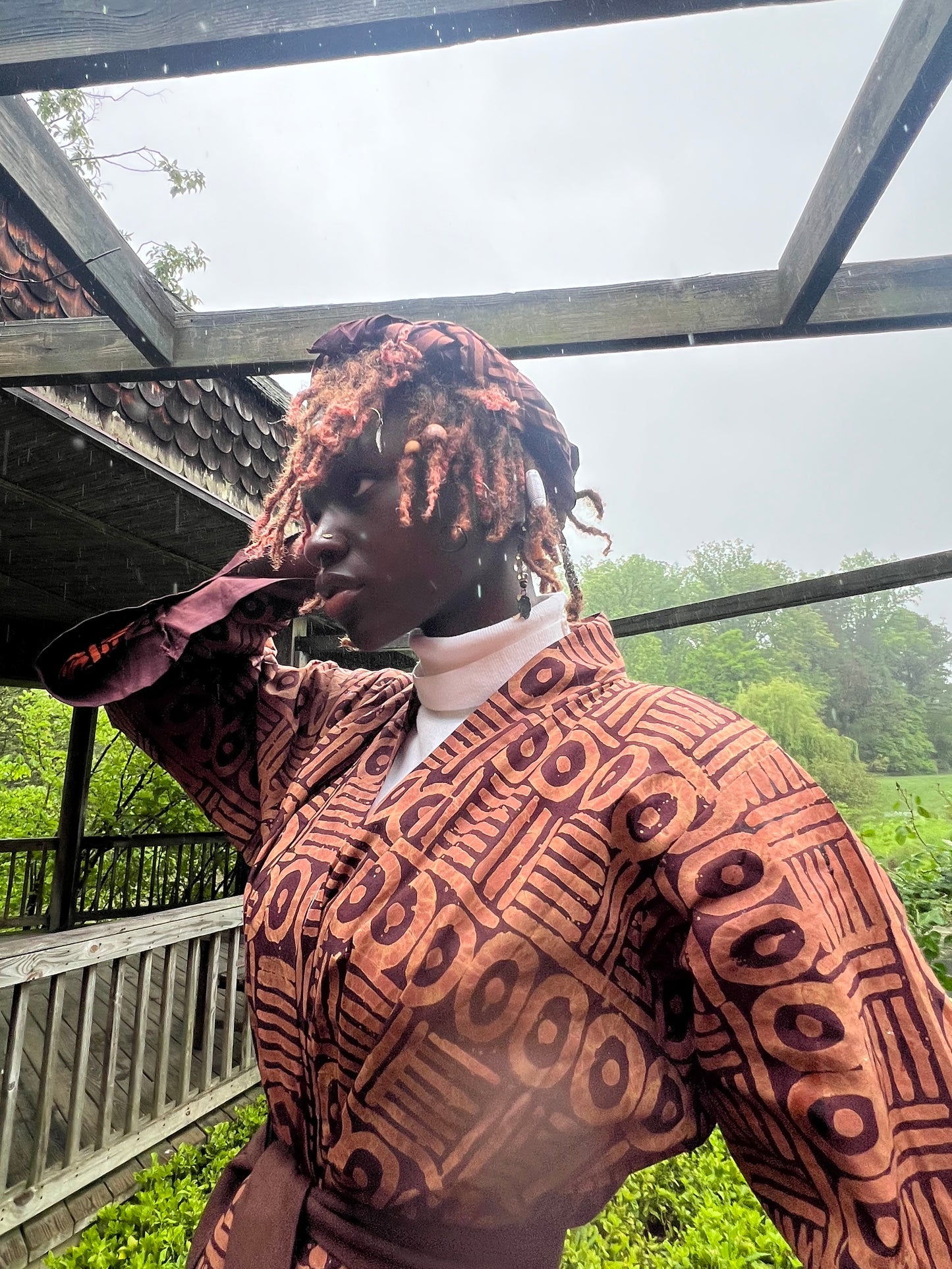 Yeye’s Indigo SS24 Shirt Dress w Tie + Matching Headwrap