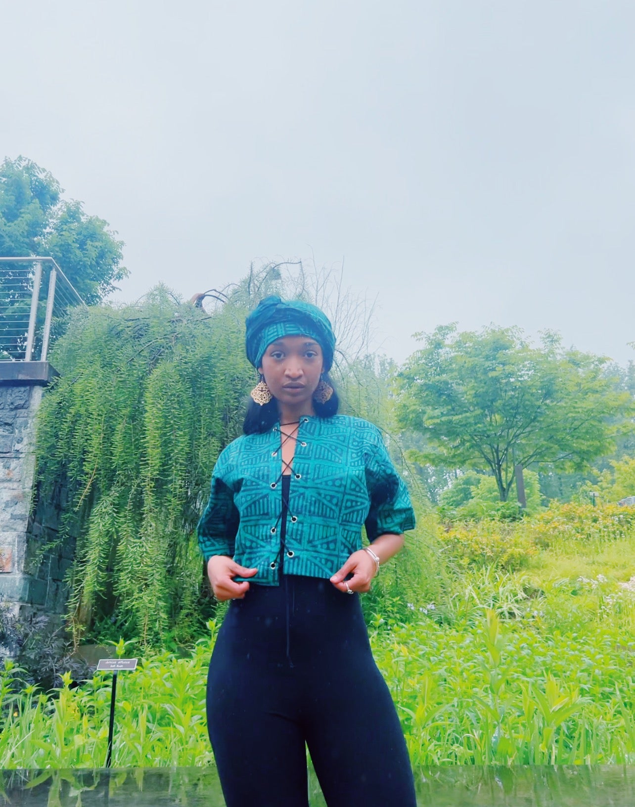 Yeye’s Indigo SS24 Crop w Matching Headwrap Included