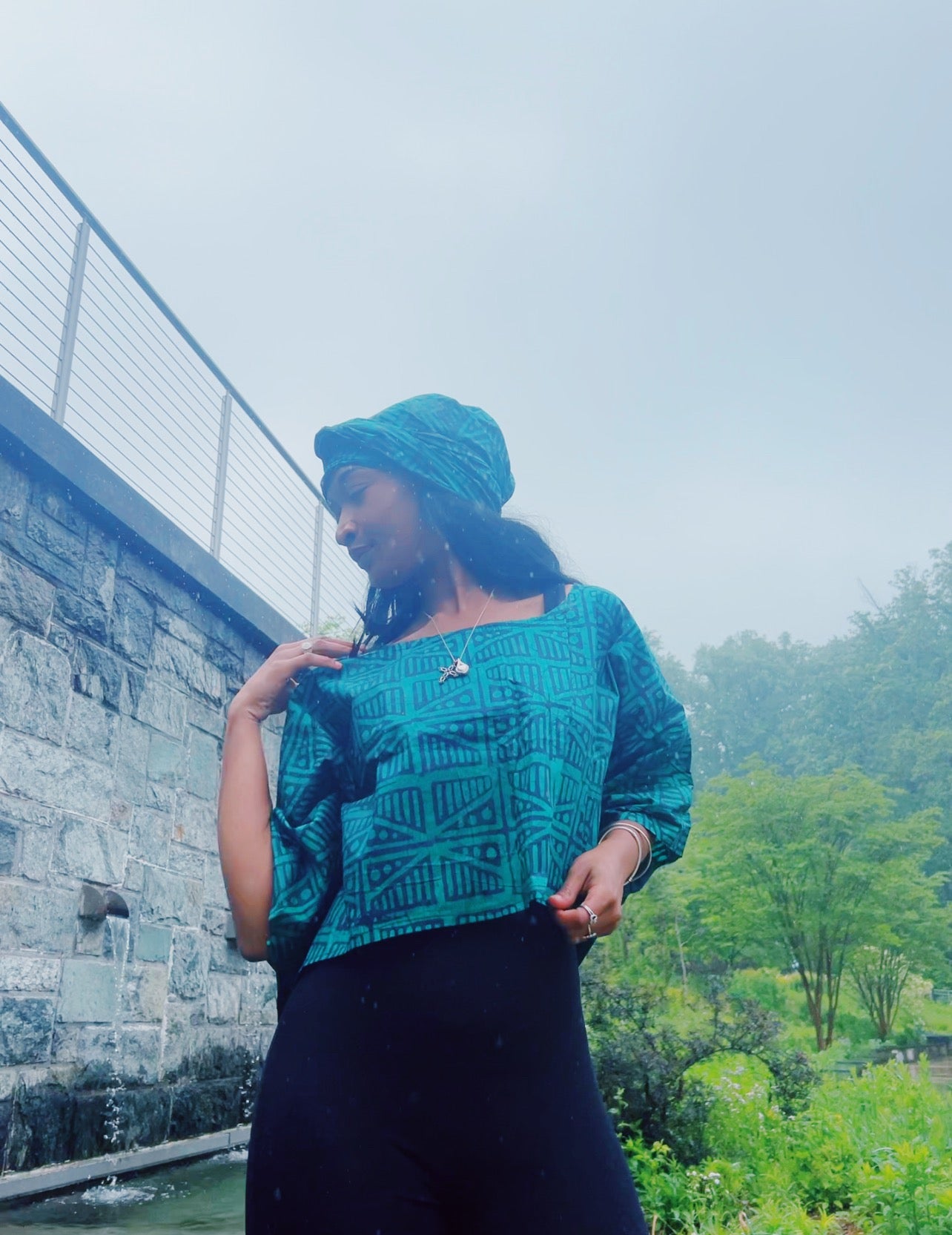 Yeye’s Indigo SS24 Crop w Matching Headwrap Included