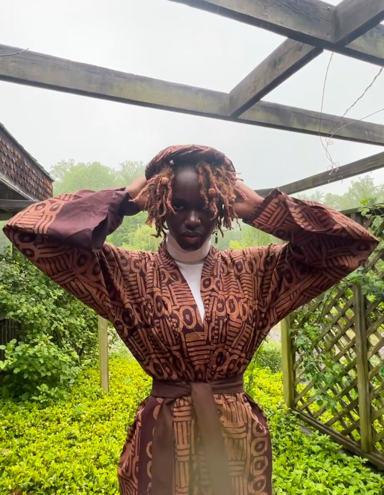 Yeye’s Indigo SS24 Shirt Dress w Tie + Matching Headwrap