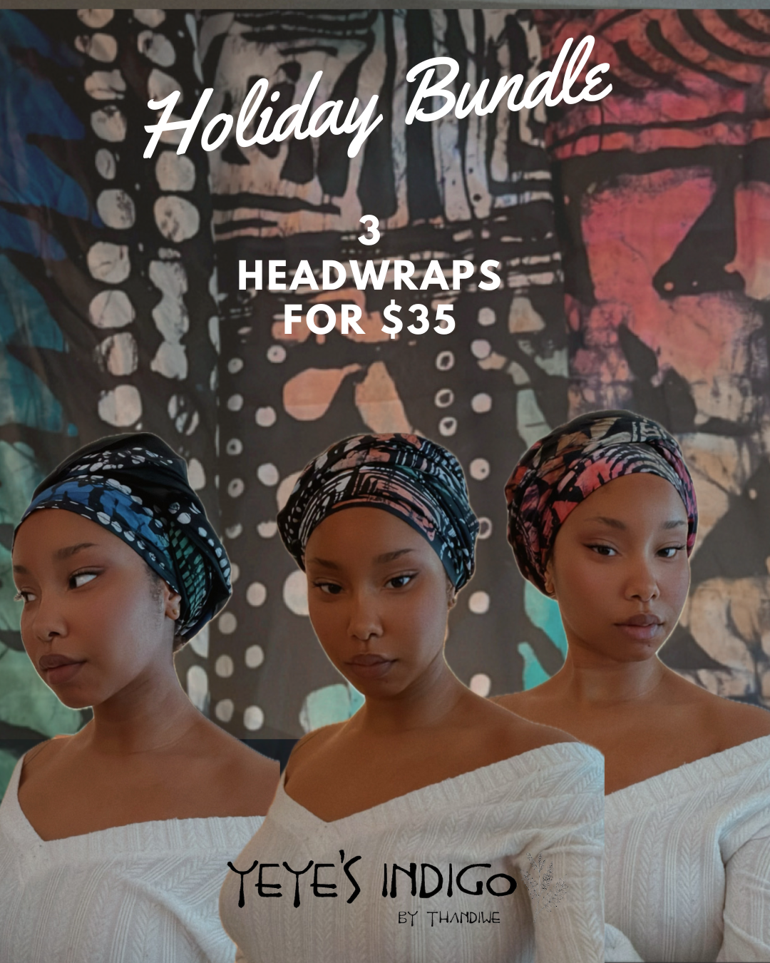 Yeye’s Indigo Headwraps Holiday Bundle — 3 Headwraps for $35!!