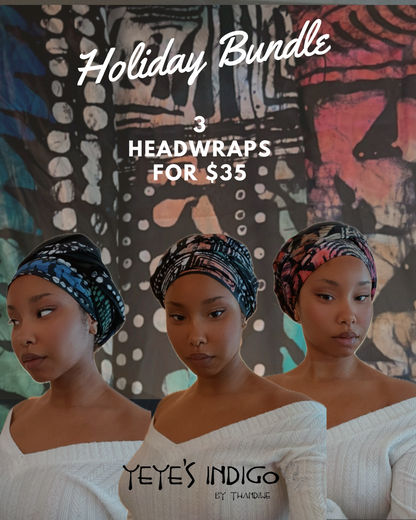 Yeye’s Indigo Headwraps Holiday Bundle — 3 Headwraps for $35!!