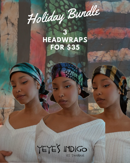 Yeye’s Indigo Headwraps Holiday Bundle — 3 Headwraps for $35!!